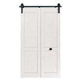 Renin BD954-07800-MB Bifold Barn Door Hardware Kit, 78 in L Track, Steel, Matte